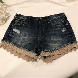 Free People Lacy Denim distressed shorts 27